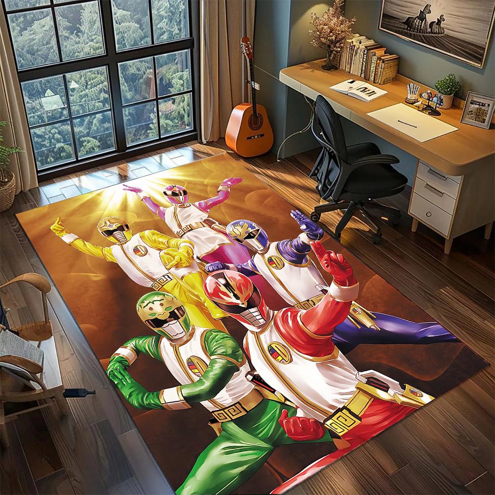 Anime Super Sentai Kyuranger Rug Carpet Large Area Rug Non Slip Washable Floor Mat Gamer Room Bedroom Home Decor