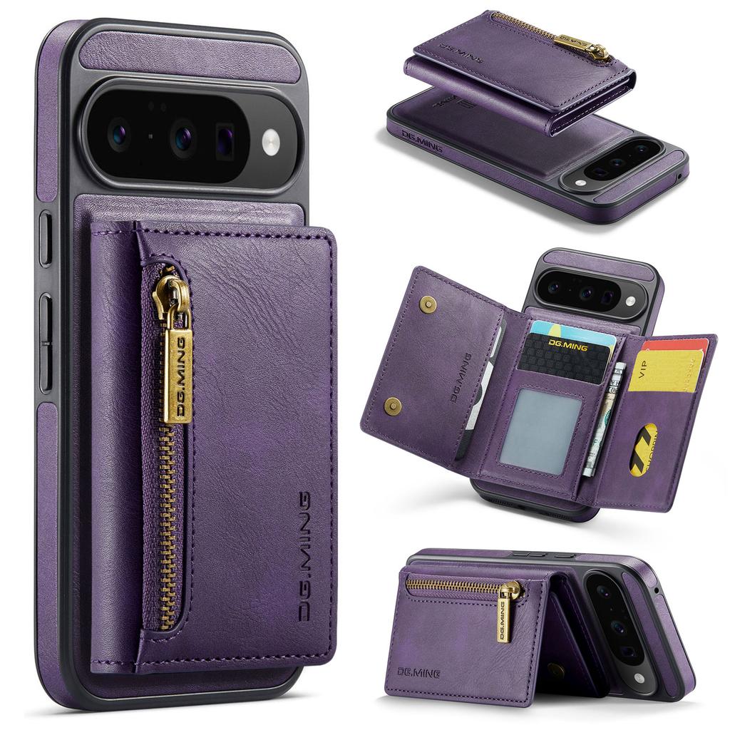 DG.MING M5 Series For Google Pixel 10/10 Pro Case Detachable Magnetic Leather Phone Cover with Card Slots