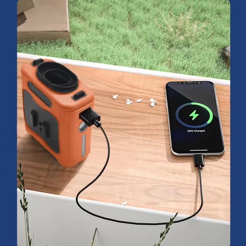 10000mAh Venkovní přenosný pasový ventilátor Závěsný krční ventilátor Silný vítr s Powerbankou LED osvětlení pro Sporty Kurýr Práce venku