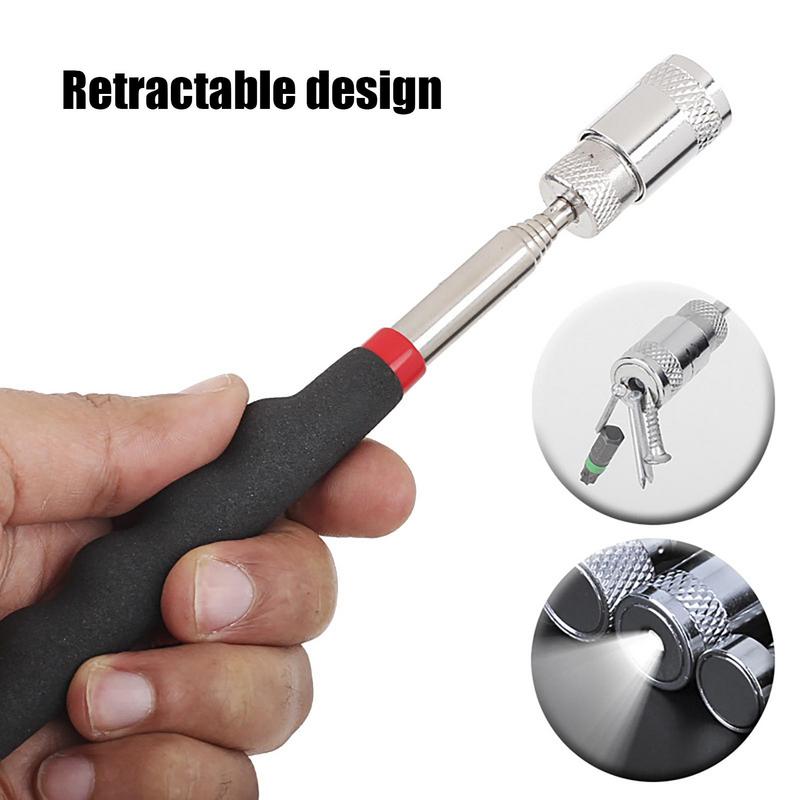 Auto Repair Tool Telescopic Magnetic Pick-Up Tools With LED Flashlight Portable Pocket Clip Magnetic Retrieval Pen Picker