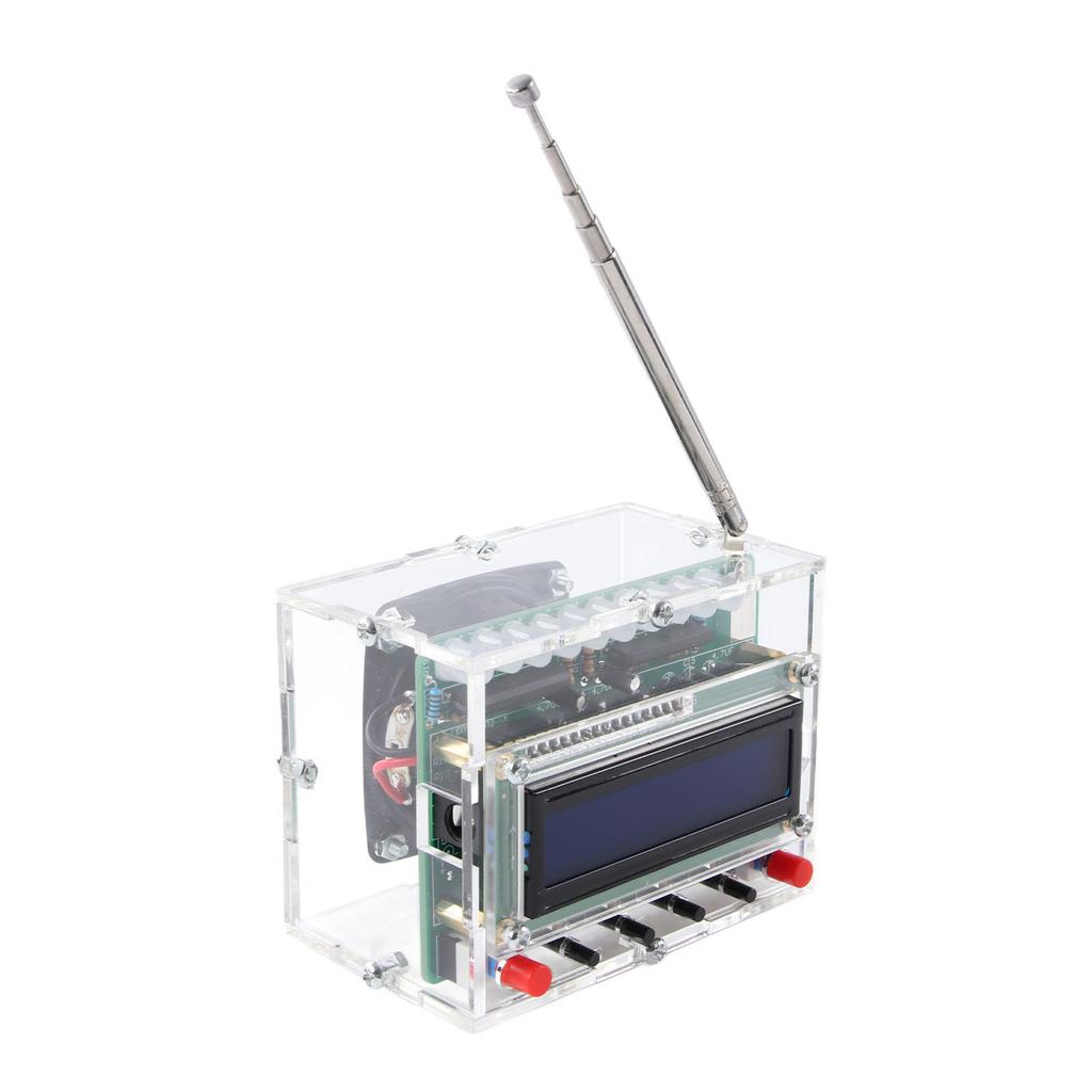 DIY FM Radio 87 To 108MHz LCD Display Digital Radio Receiver with LED Flashing Light for Education Project Pre Assembled