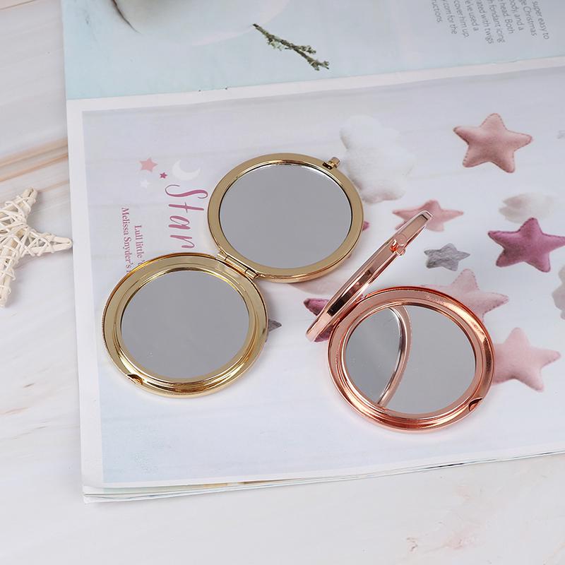 1Pc Exquisite Portable  Folded Makeup Cosmetic Mirror Magnifying Universal Vintage Alloy Compact Pocket Mirror
