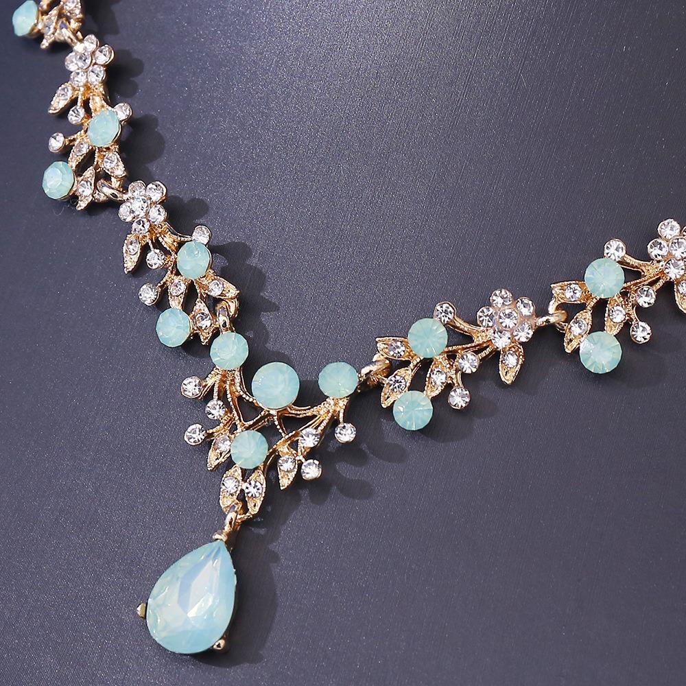 Flower Flower Choker Necklace Set Vintage Necklace Set Exquisite Necklace Earrings Set  Women