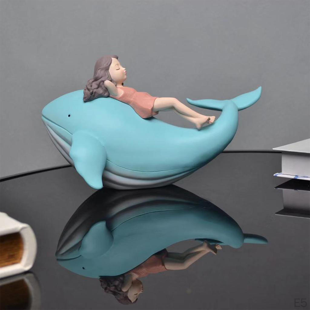 and Figurine Statues Sculpture Resin Sea Animal Home Desktop Ornament Gift Office