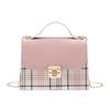 Fresh, sweet, small, contrasting color, shoulder women's bag, bag style, fashionable messenger plaid, portable small square bag tide