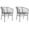 VidaXL Garden Chairs 2 Pcs Black Woven Resin, Garden Seat, Outdoor Seat, Outdoor Chair, Garden Seat, 369098