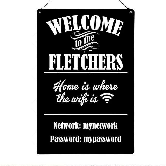 Vintage Tin Sign Home Is Where The Wifi Is Retro Metal Plate Wall Decoration for Cafe Bar Pub Club  Welcome Free Wifi