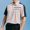 CHALLENGER Men'S Tricot Colorblock Collared Short Sleeve T-Shirt Khaki Beige
