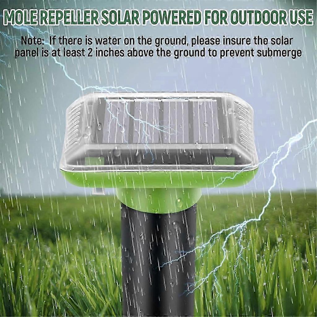Solar Mole Repellent Ultrasonic,Repellent Outdoor Solar Powered,Waterproof Mole Traps