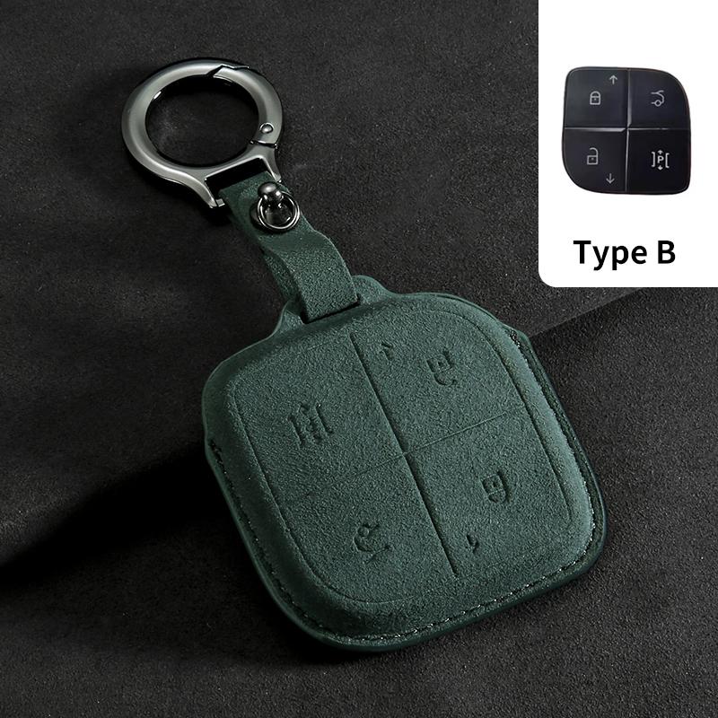Suede Car Remote Key Case Cover Shell Holder Fob Keychain For LYNK&CO 08 2022 2023 2024 LYNK CO 08 for LYNKCO 01 02 03 05 06 09