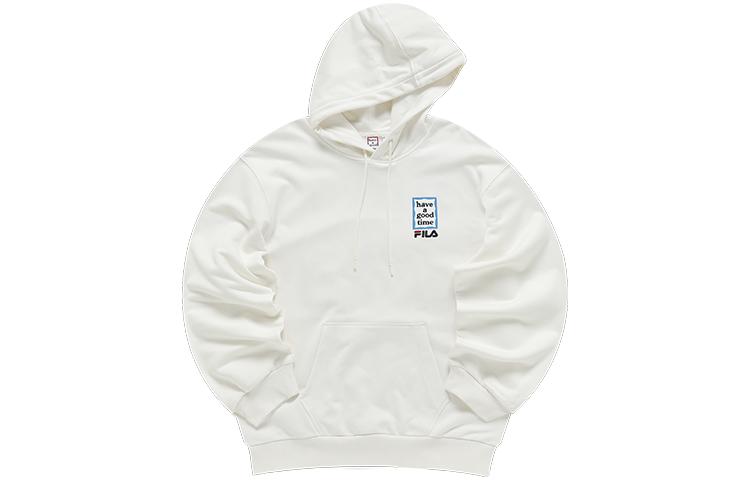 Men's FILA Have A Good Time Collection Sweatshirts Unisex Starlight White Hooded (Non-detachable) Moderate