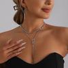 Damen Graues Glas Langes Quasten-Mehrschichtiges Armband Hängende Ohrringe Modeaccessoires Trendig Täglich Partykleidung Geschenk