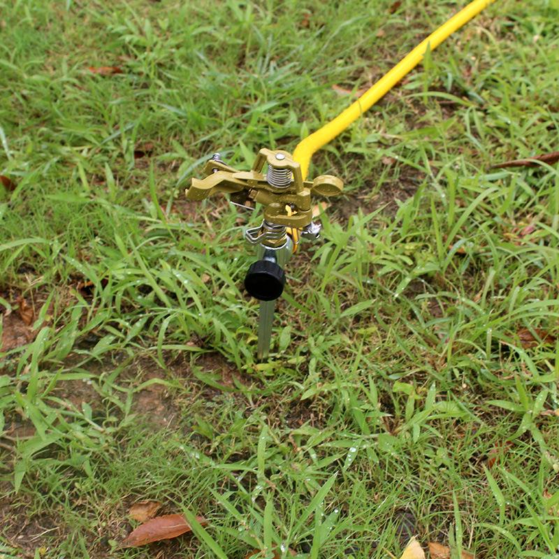 Zinc Alloy Rotating Lawn and Garden Sprinkler with Ground Stake