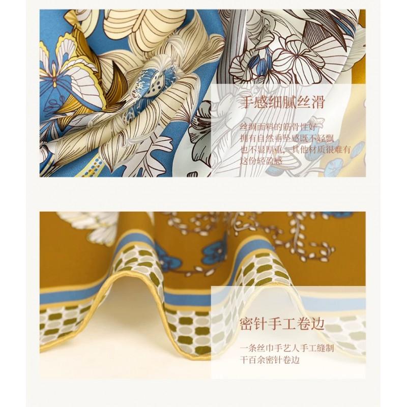 2026 Silk Scarf 90cm Square Women Gift Elderly Elegant Satin Shawl