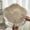Flower Shape Glass Plate Home Retro Snacks Candy Storage Platter Simple Pearl White Fruit Tray Kitchen Tableware Disc