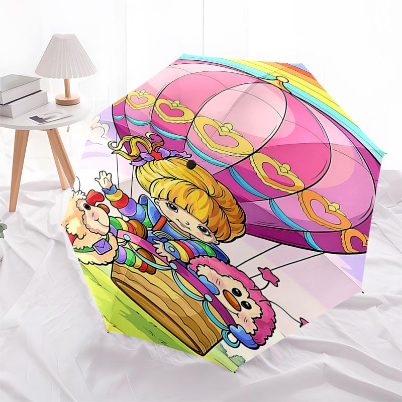 

Rainbow Heart Hot Air Balloon Umbrella - Automatic Opening & Closing, Portable 3-Fold Design with 8-Bone Iron Frame, for Fans, Travelers, an