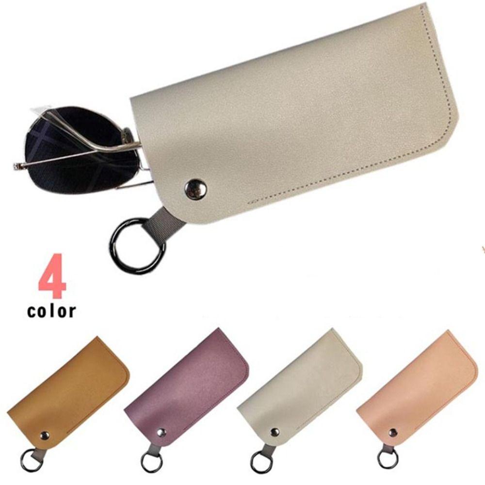 with Keyring Sunglasses Pouch PU Leather Hanging Sunglasses Eyewear Accessories