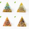 Natural Crystal Resin Pyramid Home Office Decor Gift For Mindfulness Enthusiasts