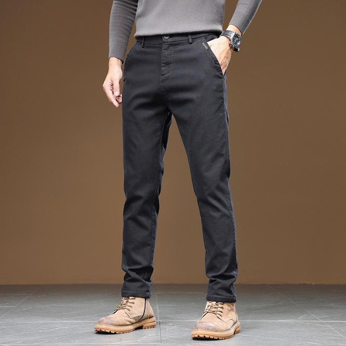 Autumn and Winter Thickened Casual Pants Men's Loose Straight Trend and Thin New Elastic Versatile Men's Long Pants