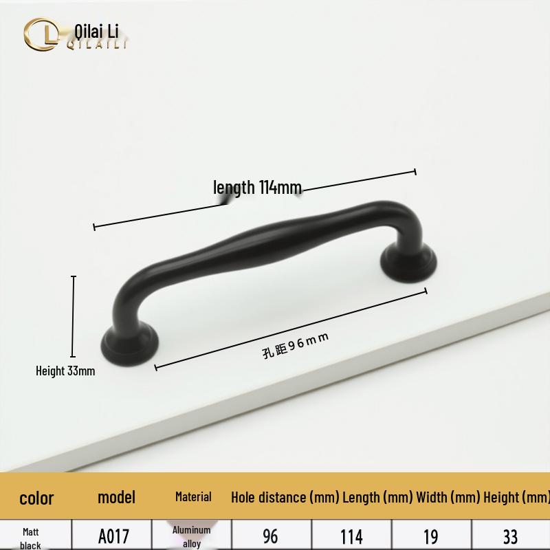 American Black Handle for Cabinets & Drawers: Minimalist Single Hole Design