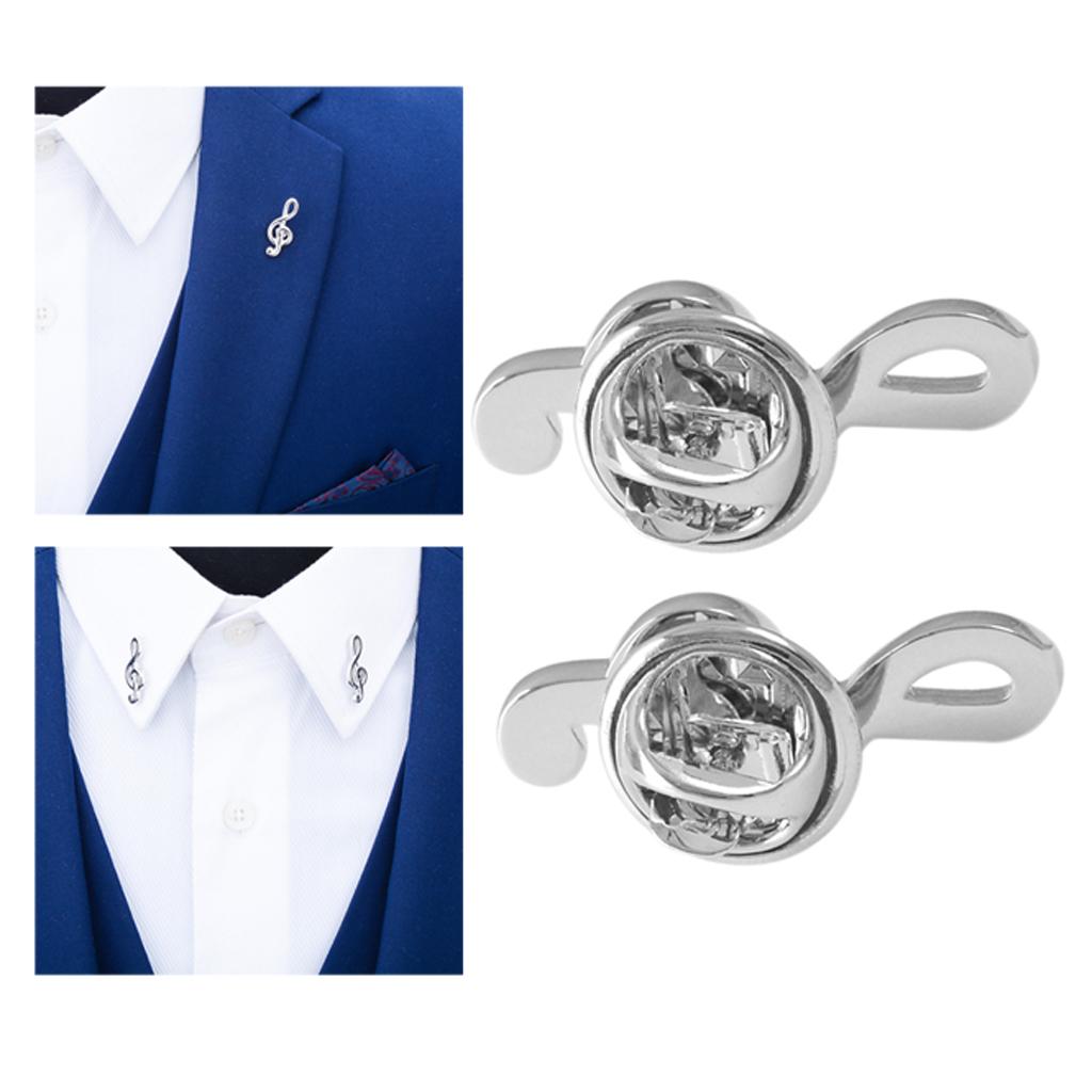 2Pcs Novelty Lapel Pins Music Note Brooch Pin Badge Button for Clothing Bags Backpacks Jackets Hat