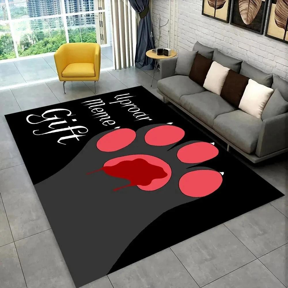 Pets Footprint Sole Series 3D Area Rug Large, Kids Non-slip Floor Mat Carpet Rug for Living Room Bedroom Sofa Doormat Decoration