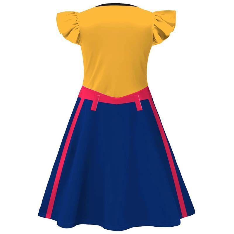 K-POP Witch Hunters Summer Kids' Cosplay Gold-Embossed Cartoon Print Dress