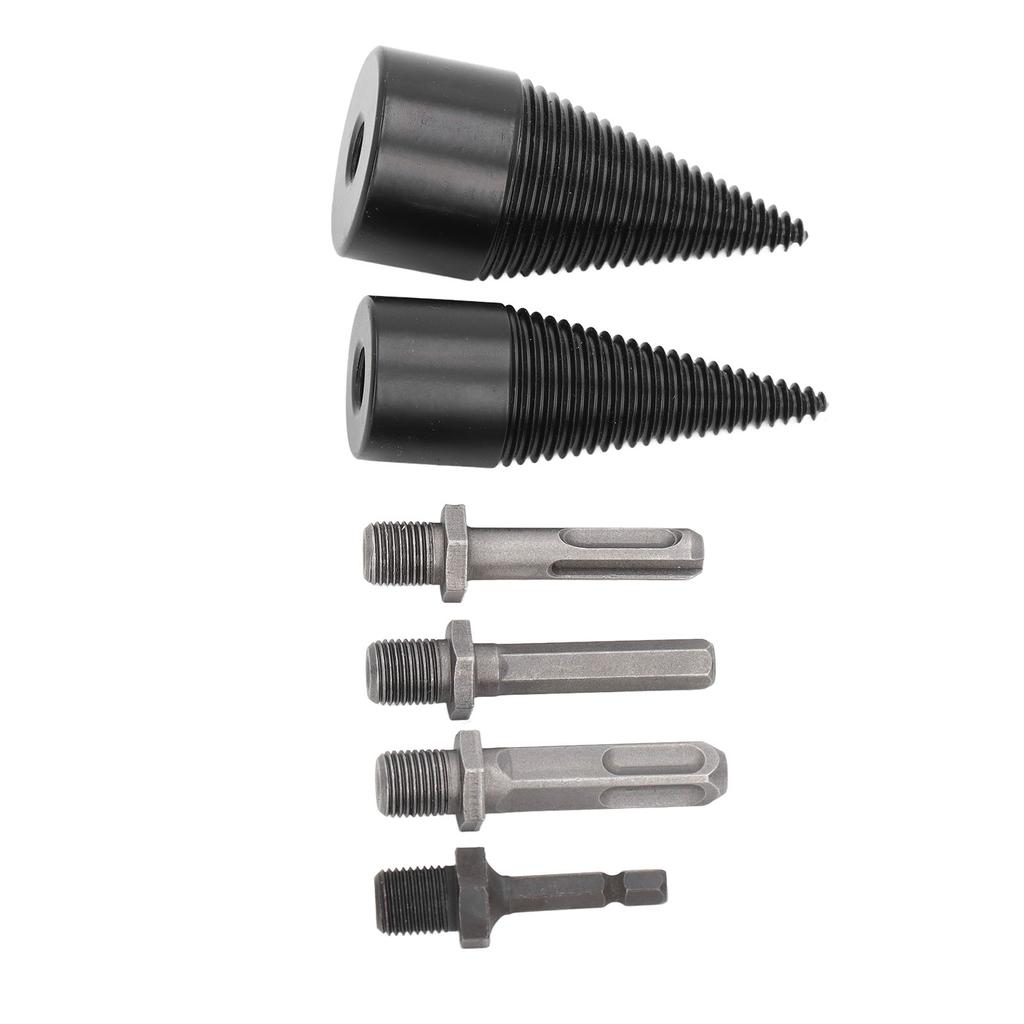 6 Pcs Wood Splitter Drill Bit 32mm 42mm Detachable Heavy Duty Splitting Cone Drill Bit with 4