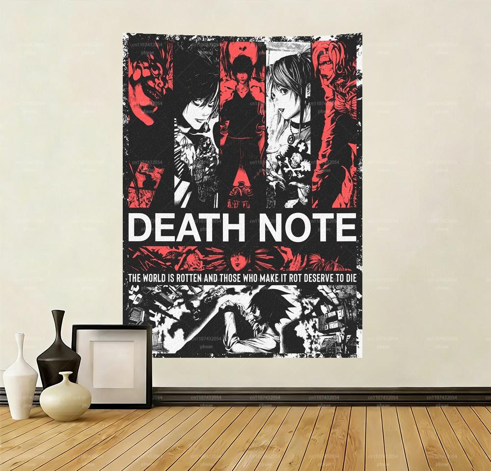 1pc D-Death N-Note Tapestry Anime Theme Wall Banner for Game Room Bedroom Garage Home Decor