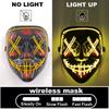 High Quality Rave Mask Decor Cosplay Purge Mask Halloween Horror Led Luminous Mask For Makeup Prom Party Cosplay Costume