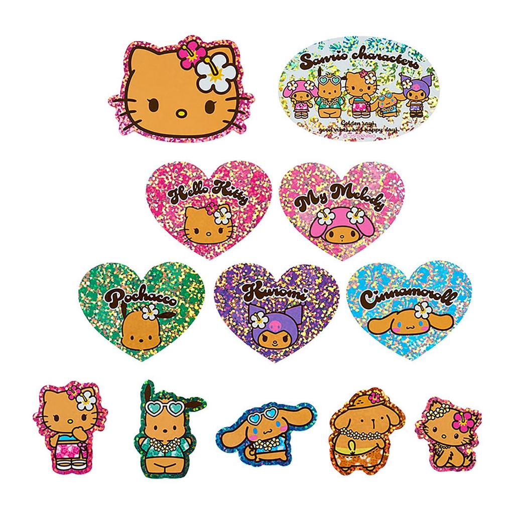 Sanrio Sticker Set Sanrio Characters PVC and Paper Stickers for Ages 3 and Up 485675 (Tokonatsu Vacation)