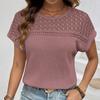 Damenmode Casual Sommer Frühling Kurzarm O-Ausschnitt Blusen & Hemden