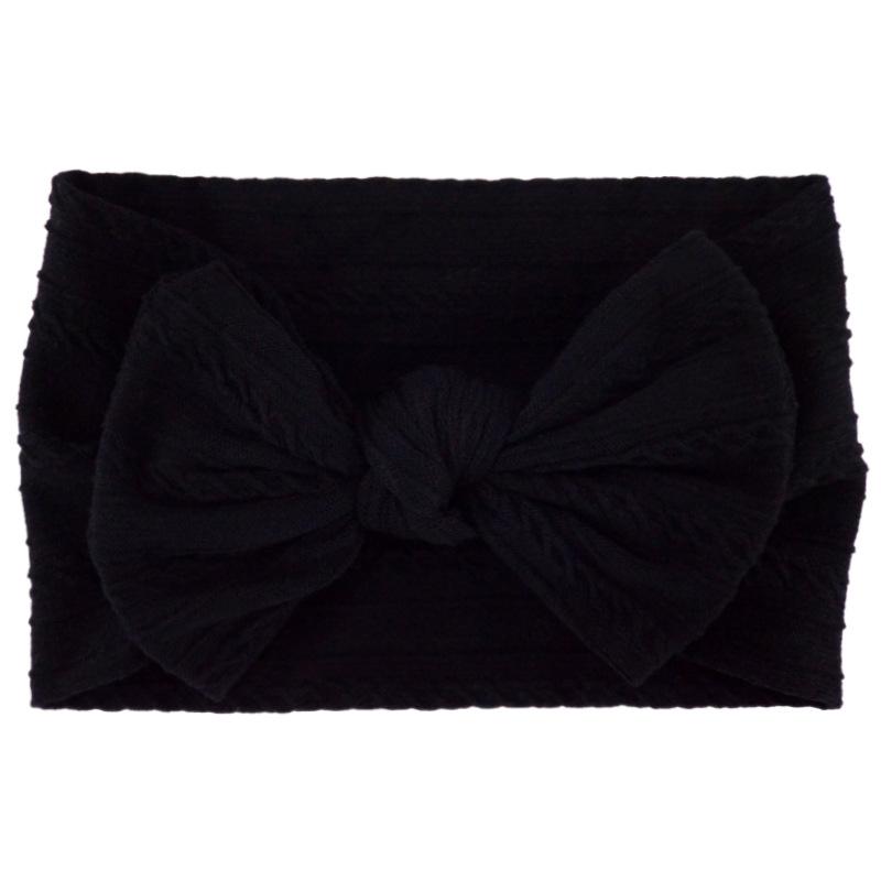 Solid Color Bow Baby Headbands, Soft Elastic Nylon Wide Hairbands for Infants