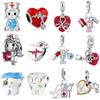 Copper Doctor Nurse Stethoscope Charms Diy Dangle Beads Fit Original Pendant Bracelet Necklace Fashion Jewelry