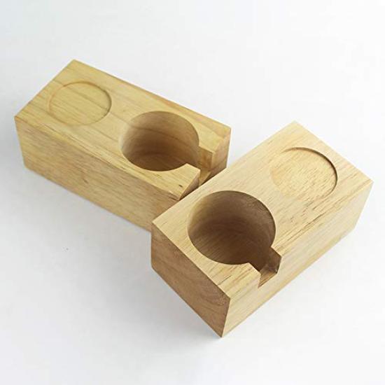 Umora Tamping Matt Eik Tamper Stand Kaffepulvermaskin Stabilitet Tamper Pad Håndtak Pulverpress (Design B)