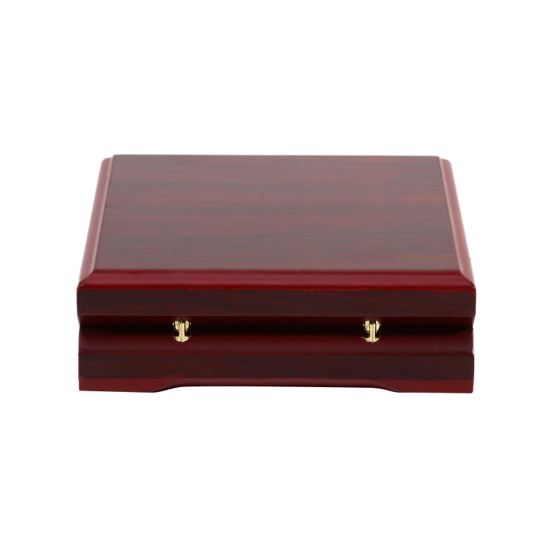 Kompaktowy Medal Pamiątkowy Drewniane Pudełko do Przechowywania z Wykończeniem Palisandrowym Vintage Prezentacyjne Pudełko na Monetę Wyzwań