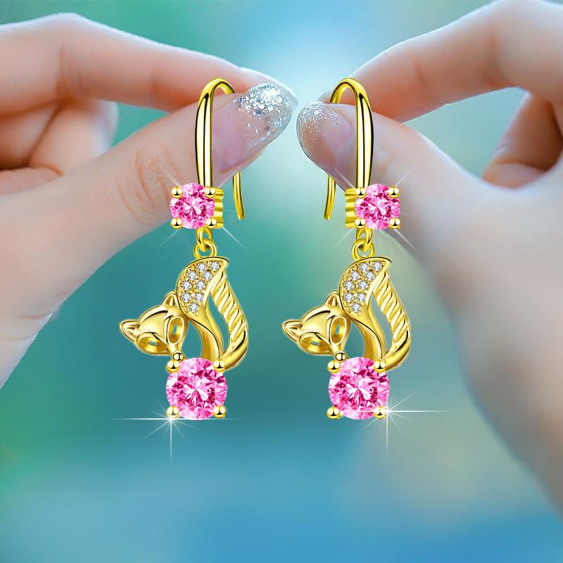 Original Net Red Fox Ear Hook Female Ins Niche Design Earrings Fashion Earrings
