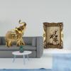 Elephant Resin Sculpture And Ornate Vintage Photo Frame Decorative Figurine for Bedroom Desk