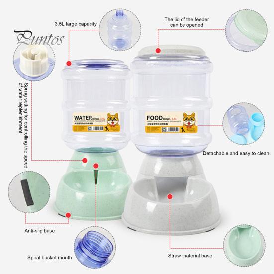 3.8L Automatic Pet Feeder Plastic Cat Water Fountain Large Capacity Pet Food Feeder Bowl Water Dispenser for Dogs Cats