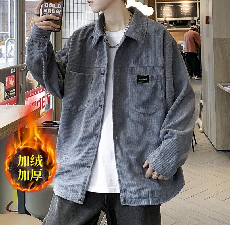 2025 Spring Japanese Corduroy Jacket Jacket Men's Trend Retro Outerwear Shirt Couple Versatile Tooling