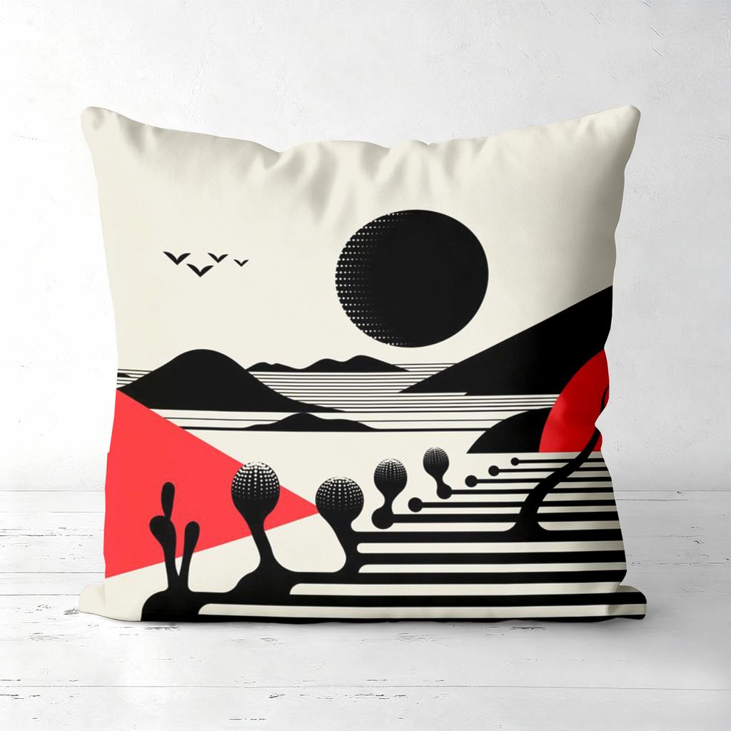 Modern Geometric Pattern Red Black White Throw Pillows Polyester pillowcase, sofa decorative cushion cov Headboard Pillow