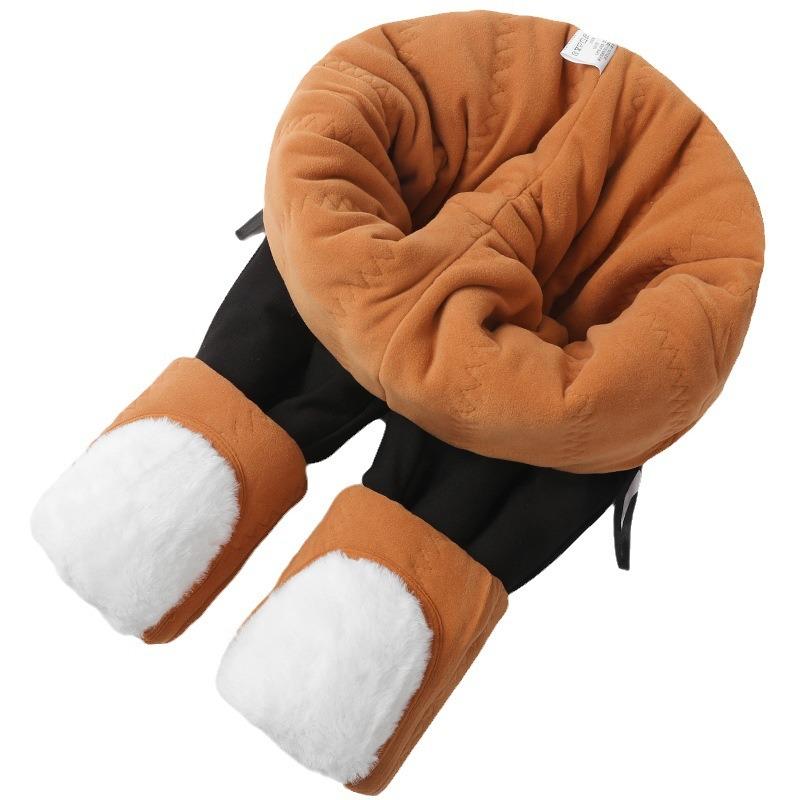 Camel Wool Cotton Pants Women's Winter Outer Wear Fleece Thickened Leggings High Waist Extra Thick Large Size Knee Pads Thermal Pants