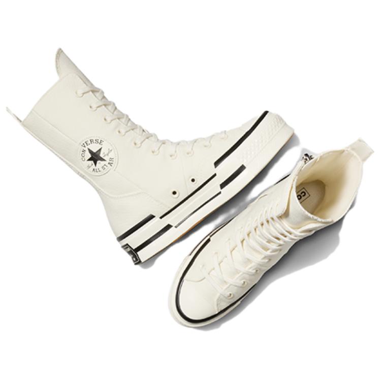 Converse Chuck 70 Plus X-High Deconstructed Egret White Unisex Platform Boots A08261C