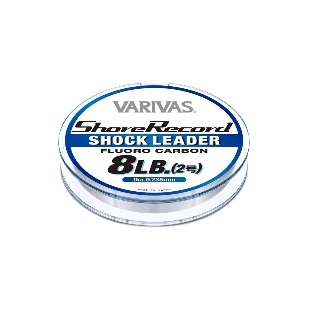 VARIVAS Shore Record Shock 8lb Leader, Fluorocarbon, 30m, (2-gou)