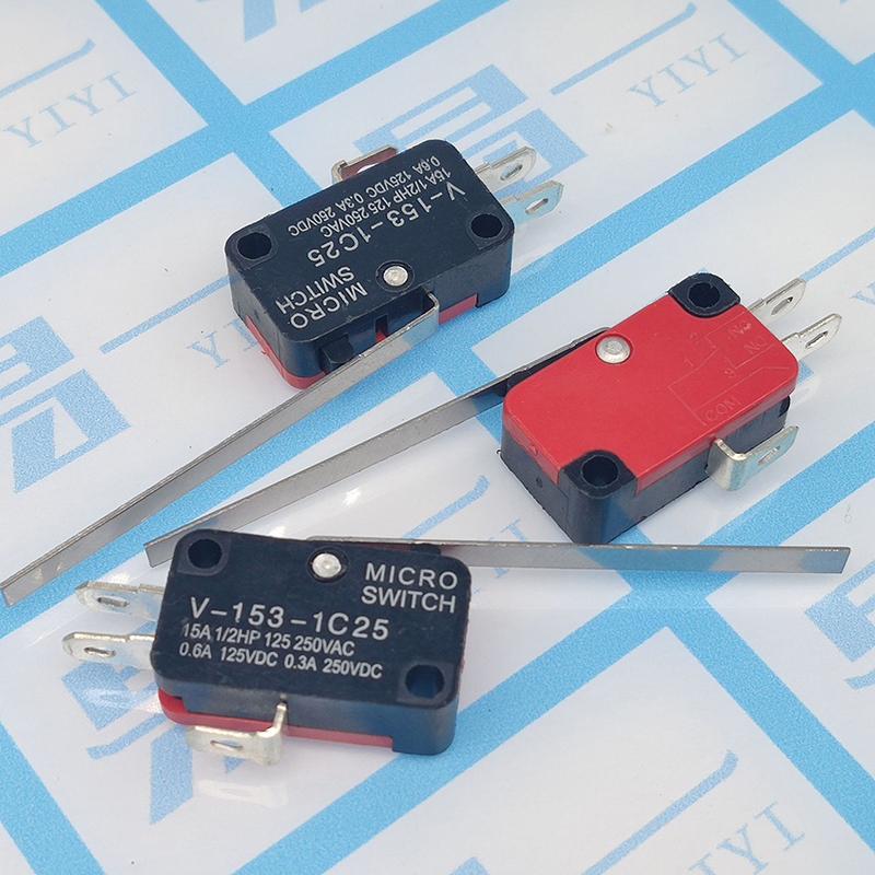 5Pcs V-153-1C25 Micro Switch 16A 250Vac Spdt Momentary Travel Limit Switch 1No1Nc Lever Roller