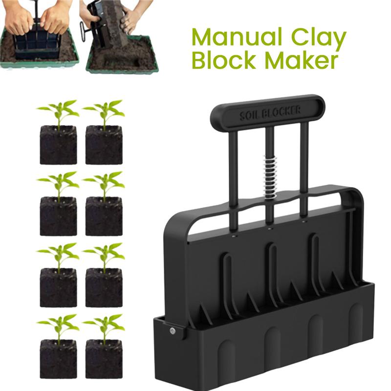 2025+ Soil Block Maker Soil Blocker with Grip Handle Soil Blocking Tool for Seedlings Garden Tools