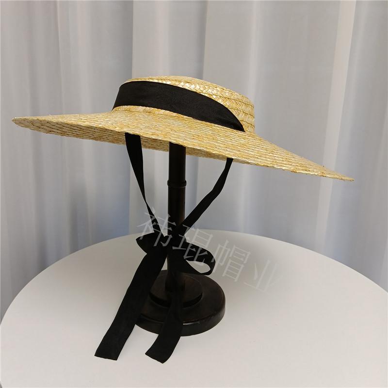 Straw Hat With Butterfly Knot For Summer Beach Sun Protection And Fashion