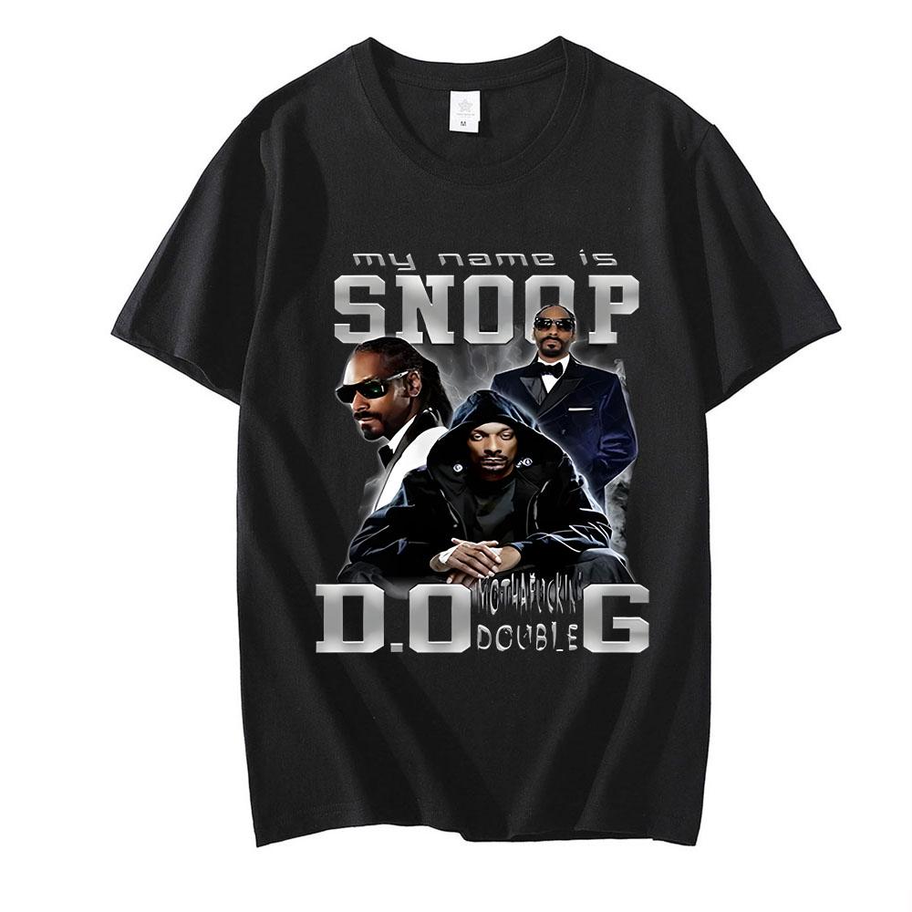 

Футболка Snoop Dogg с принтом на спине 100% хлопок с круглым вырезом Поп Гранж Комикс Панк Ретро Одежда XS чёрный