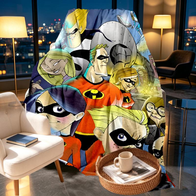 Incredibles Print Blanket - Soft & Comfortable, for Bedroom, Travel, Sofa, Home Decoration - Birthday Christmas Gift for Friend