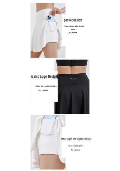 Women's Quick-Dry Running & Tennis Skort – Pleated, Summer Sports Apparel